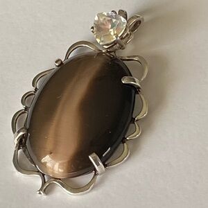 Cats Eye Sterling Silver Pendant